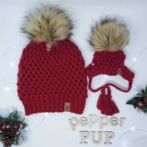 PEPPER 99 | Slouchy Dog Hat Matching Hat Crochet Beanie Croch